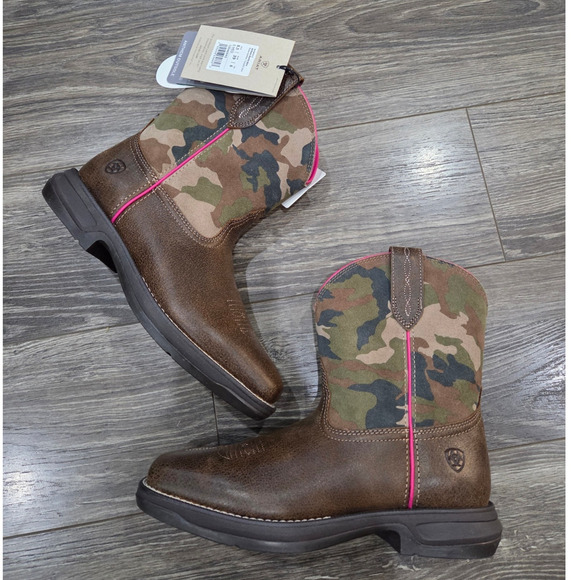 Ariat Anthem Shortie Myra Cowboy Boots‎ Brown Bomber Casually Camo 7.5B Western - Picture 4 of 7